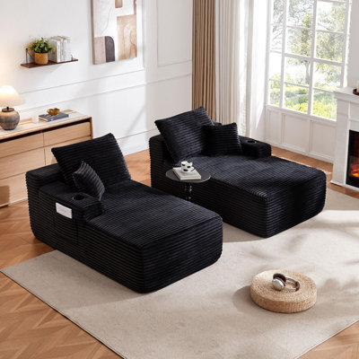 Canapé modulaire en L (noir)