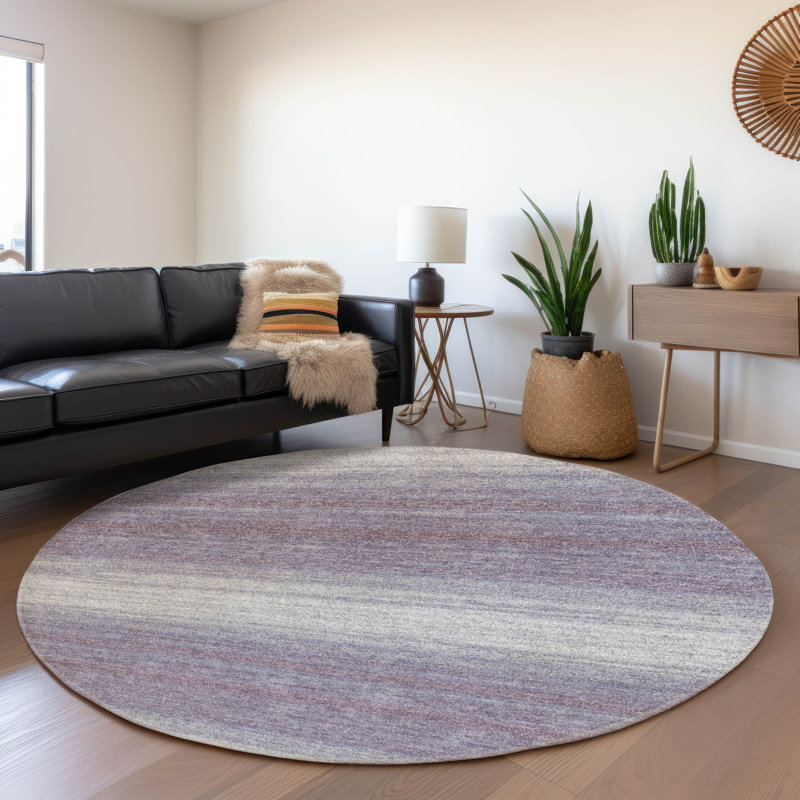 Tapis rayé de qualité supérieure lavable à la machine AMF1033, Rond 8 pi