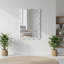 Miroir décoratif blanc rectangulaire en bois massif ondulé de 20 po x 30 po pour la chambre à coucher, la salle de bain, le salon et le vestibule-130161192-130161193