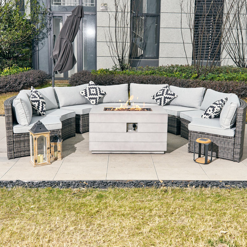 Ensemble de conversation modulaire avec coussins 8 personnes Payten