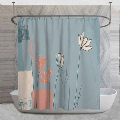 Floral Shower Curtain -  Botanical Bathroom Decor