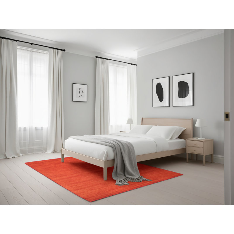 Tapis contemporain rouge, Rectangle 5 pi x 7 pi