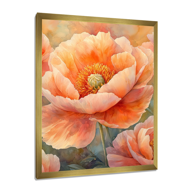 Gosson - impressions sur toile florales, H 20 po x l 12 po, Picture Framed Print, Doré