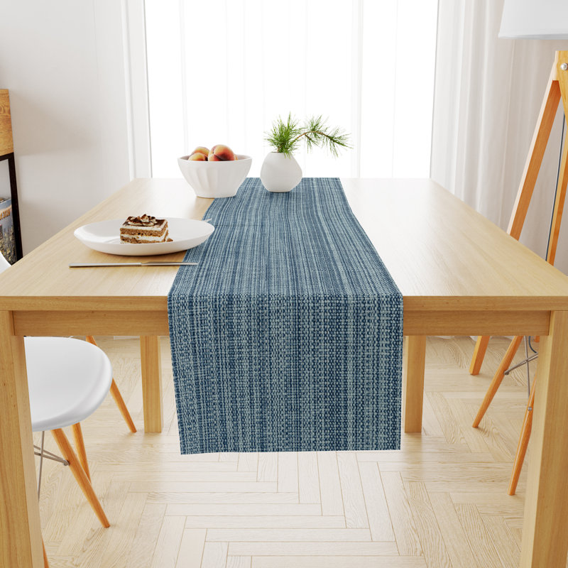 Aaronjacob Cotton Rectangle Table Runnner, Sky