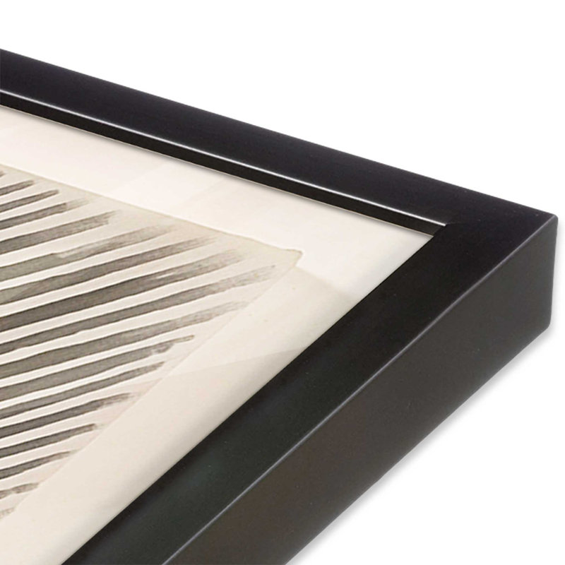 Illusion linéaire moderne II, Cadre simple en zinc patiné, H 21,75 po x l 21,75 po