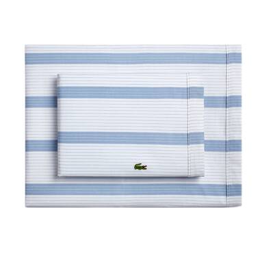 Lacoste Cotton Percale Printed Striped 100% Cotton Sheet Set & Reviews ...