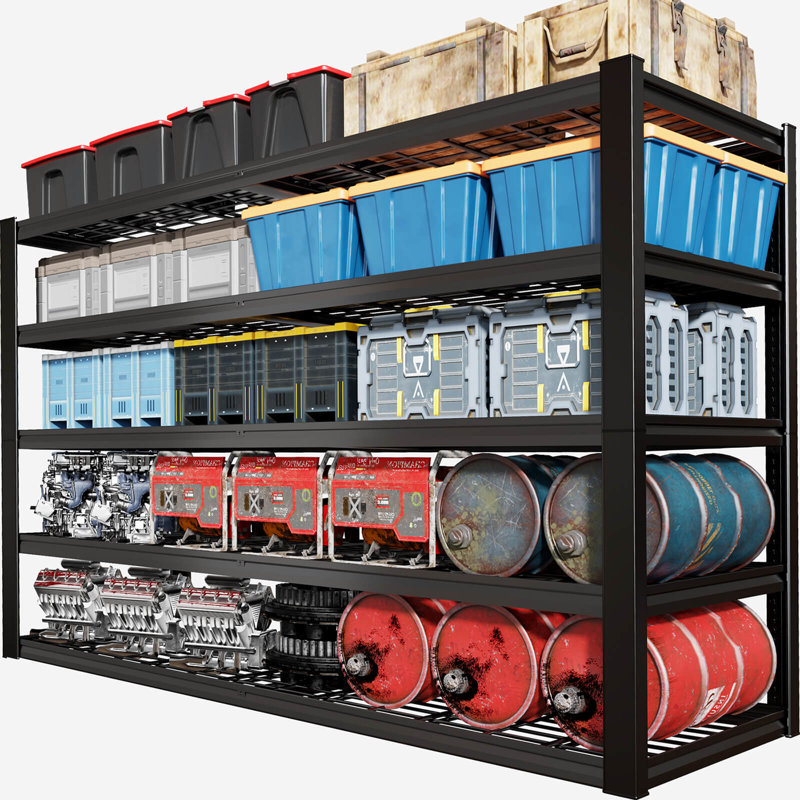 Garage Shelving Heavy Duty , 30"D Metal Shelves With Adjustable Garage Storage Shelves, 79" H X 65" W X 30" D