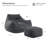 Extra-Wide Bean Bag Chair With Ottoman-68484436