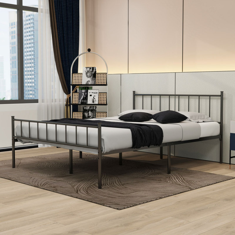 Metal Bed, Queen, Black