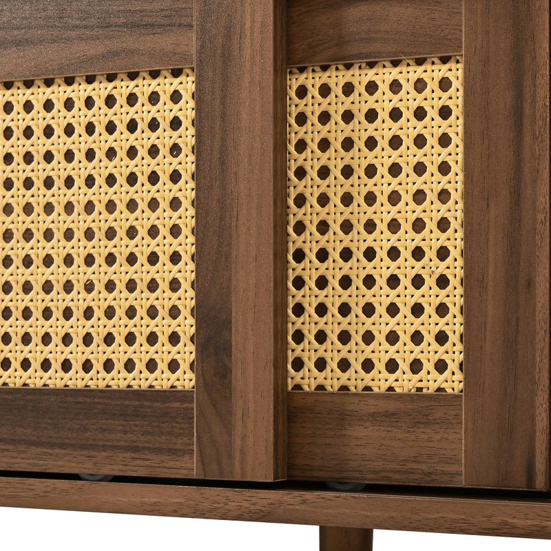 Meuble télé et meuble télé Modern, rangement en rotin de bois 76,7 po