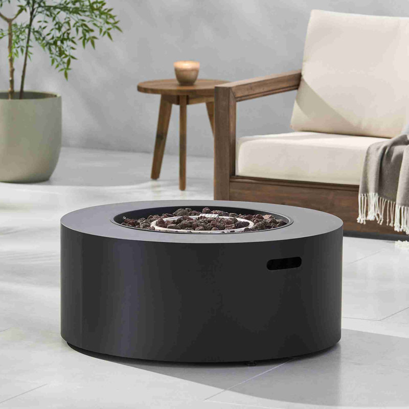 Modern 40,000 BTU Smokeless Iron Fire Pit, Dark Gray