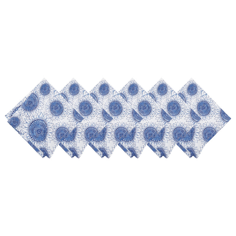 Blue Harvest Sunflower Napkin Set of 6