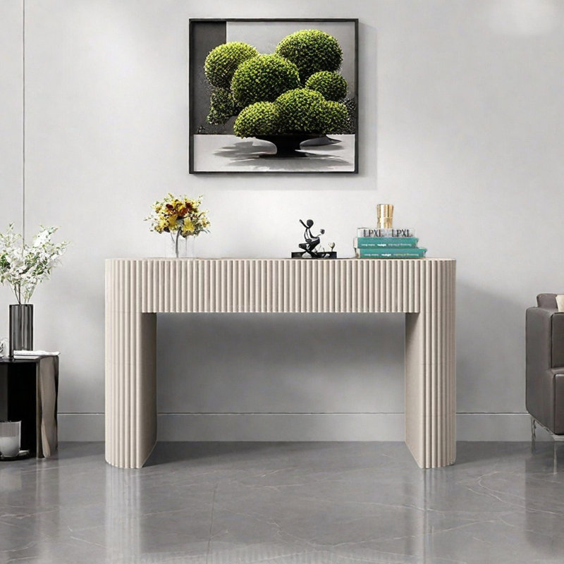 Console moderne minimaliste, H 35,43 po x l 55,12 po x P 15,75 po, Beige