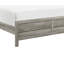 Grand lit gris patiné, conception rustique avec tête de lit et traverses, lit en bois d'ingénierie de taille grise, avec configurations-854718980