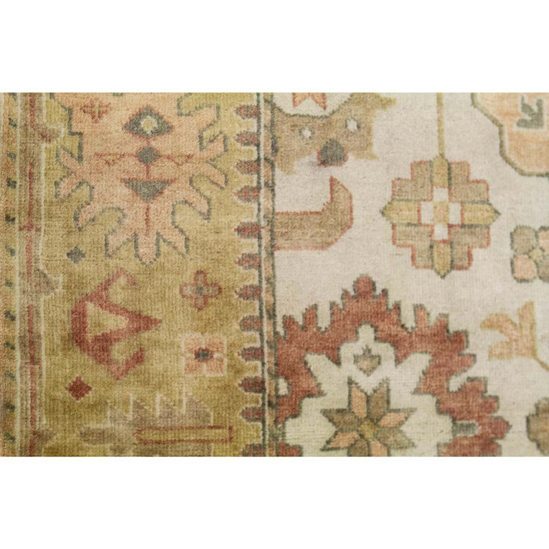Tapis doré / ivoire de haute qualité noué à la main