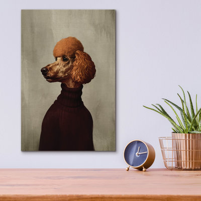 'Red Sweater Dog' by Svetlana Aleynikova Acrylic Glass Wall Art