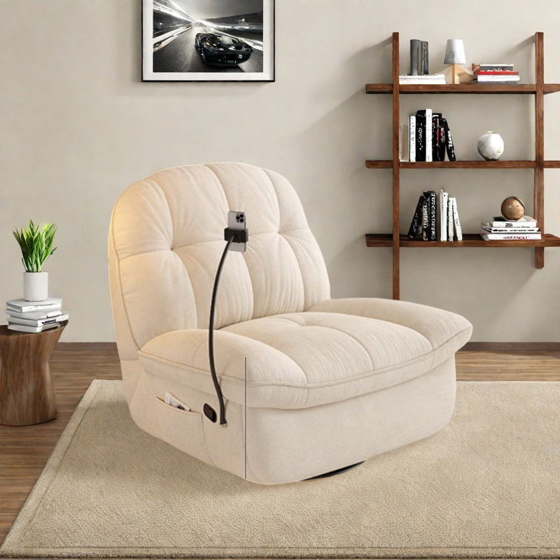 Chaise longue silencieuse et confortable, Blanc cassé