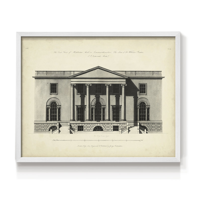 Richardson Architecture I -Framed Print - Restickable, 11" H x 14" W, White