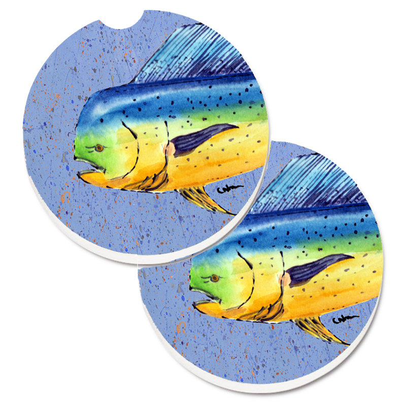 Ceramic Round 2 Piece Car Coaster Set