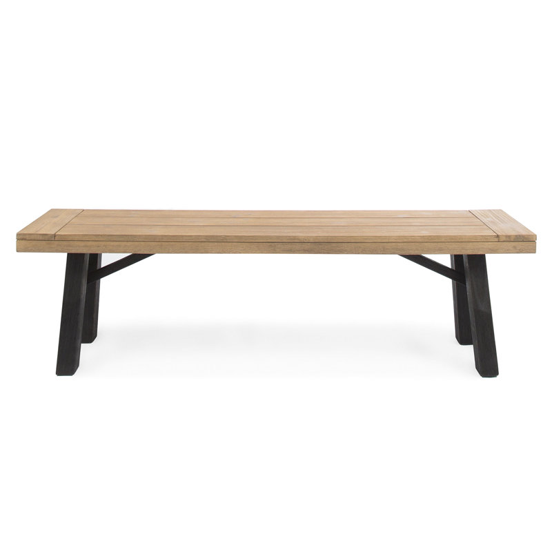 Wood Bench With Graceful Slat Panels And Weather Resistance Gorgeous To Feature