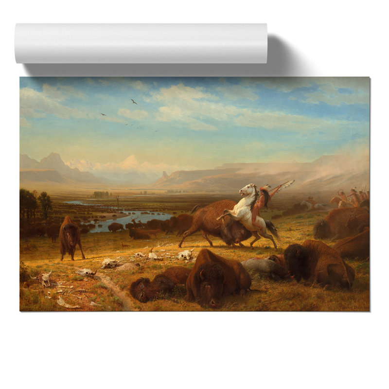 The Last of the Buffalo by Albert Bierstadt - Frameless Print, 21cm H x 30cm W x 0.1cm D