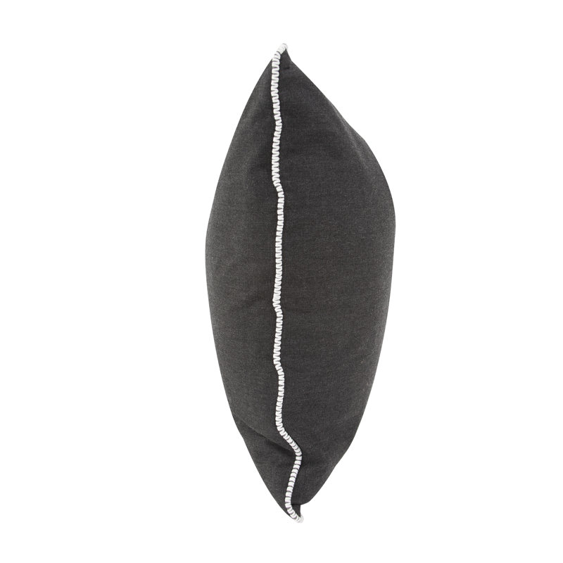 Delijah Square Indoor/Outdoor Pillow Cover & Insert, 24" x 24", Seascape Charcoal