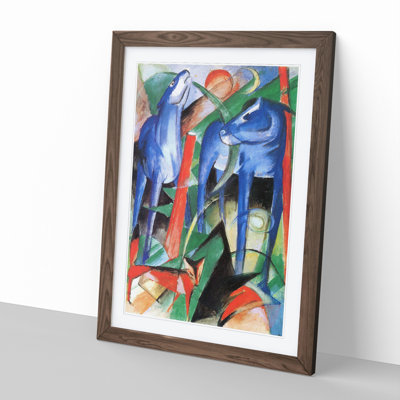 Two Blue Horses Vol.2 by Franz Marc - Picture Frame Painting on MDF