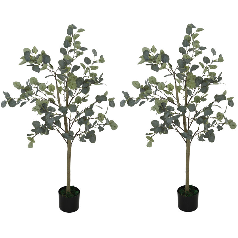120cm Faux Eucalyptus Plant in Cement Pot