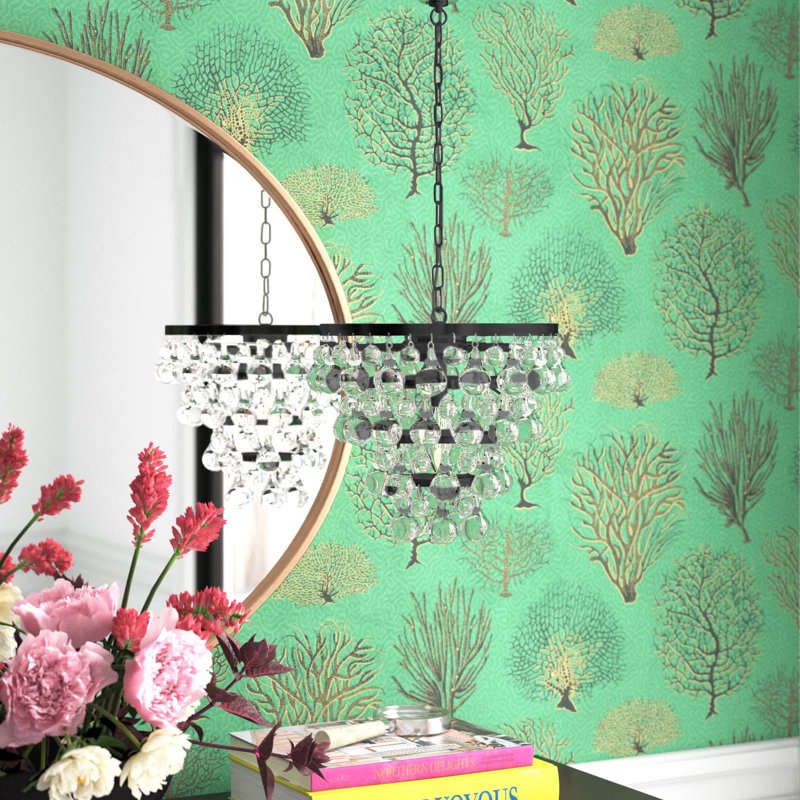 Lustre étagé unique Buckby, Chrome, 5 lumières, H 11,8 po x l 17 po x P 17 po