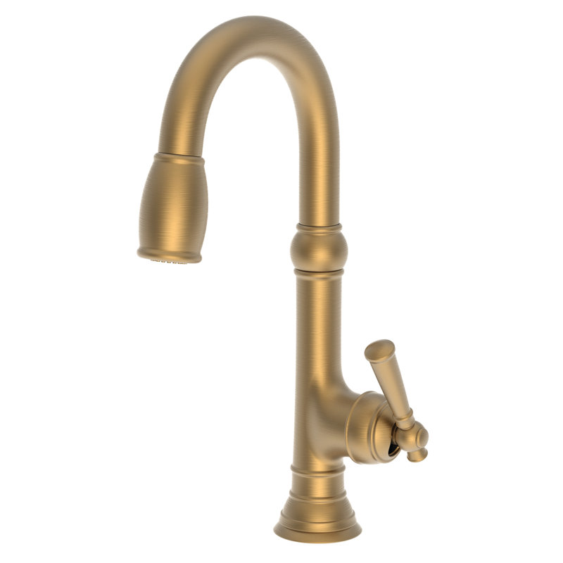 Jacobean Single Handle Pull Down Bar Faucet, Satin Bronze (PVD)