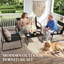 Garden Furniture Set, Metal Frame Patio Conversation Set With Loveseat-124606935