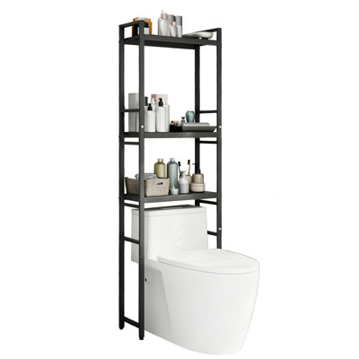 Metal Adjustable Freestanding Over The Toilet Storage