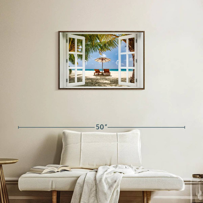 Fenêtre Neruda, Cadre flottant en noyer, 31 po x 21 po