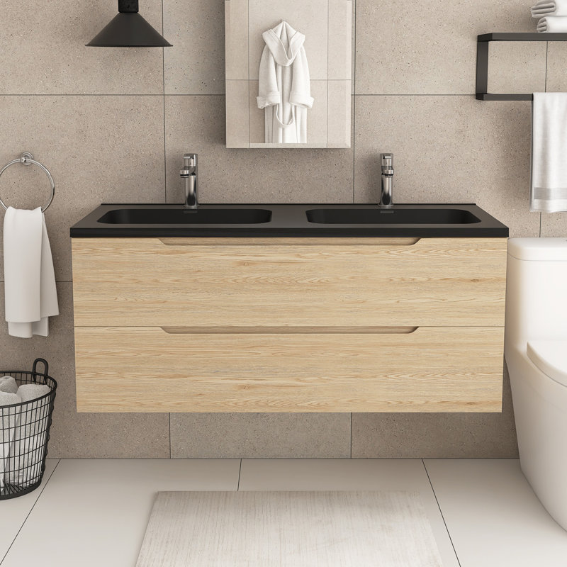 Meuble-lavabo mural 48 po avec panneau de particules