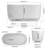 47'' Independent Solid Surface Stone Resin Soaking Bathtub With Overflow Pop-up Drainage