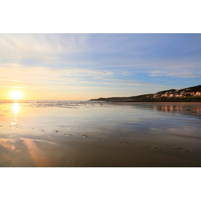 Coucher de soleil sur la plage de Woolacombe - Photographie sur toile tendue