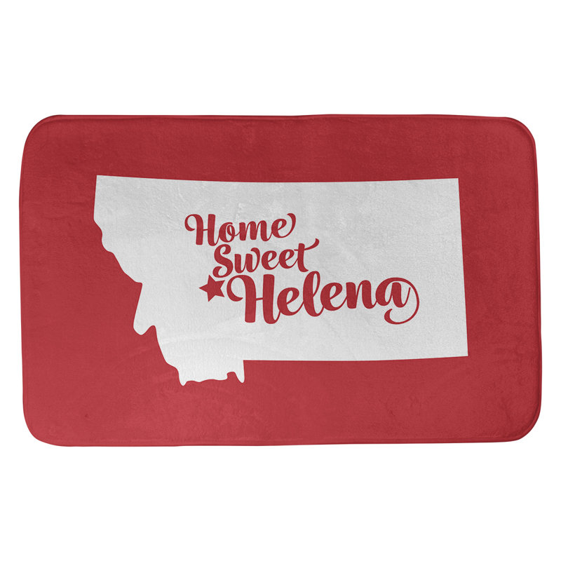Tapis pour salle de bain hélène montana, l 17 po x L 21 po, Rouge