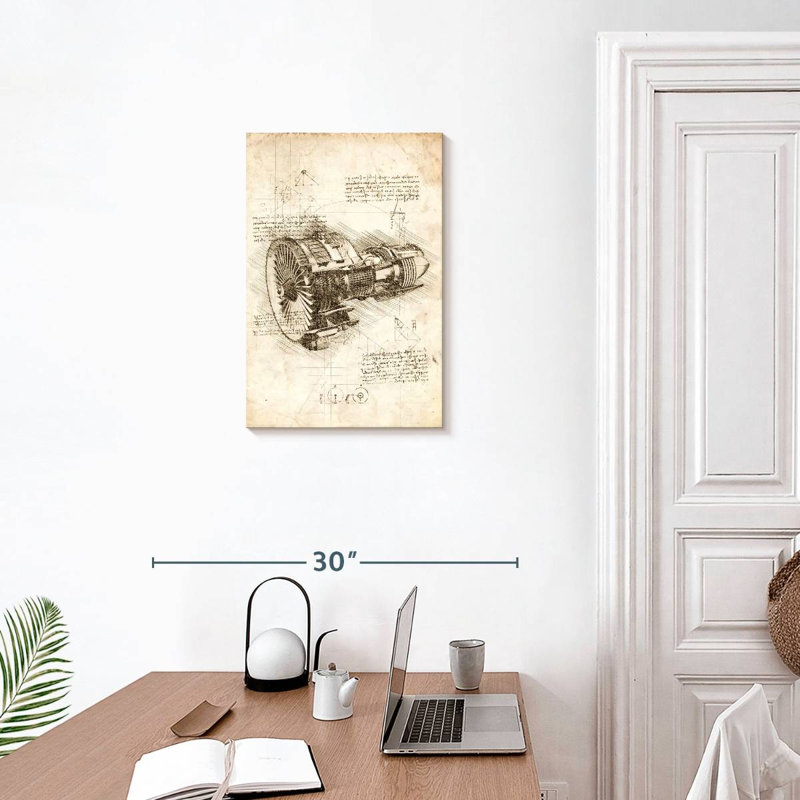 Laelle Jet Engine Sepia, 24" H x 16" W