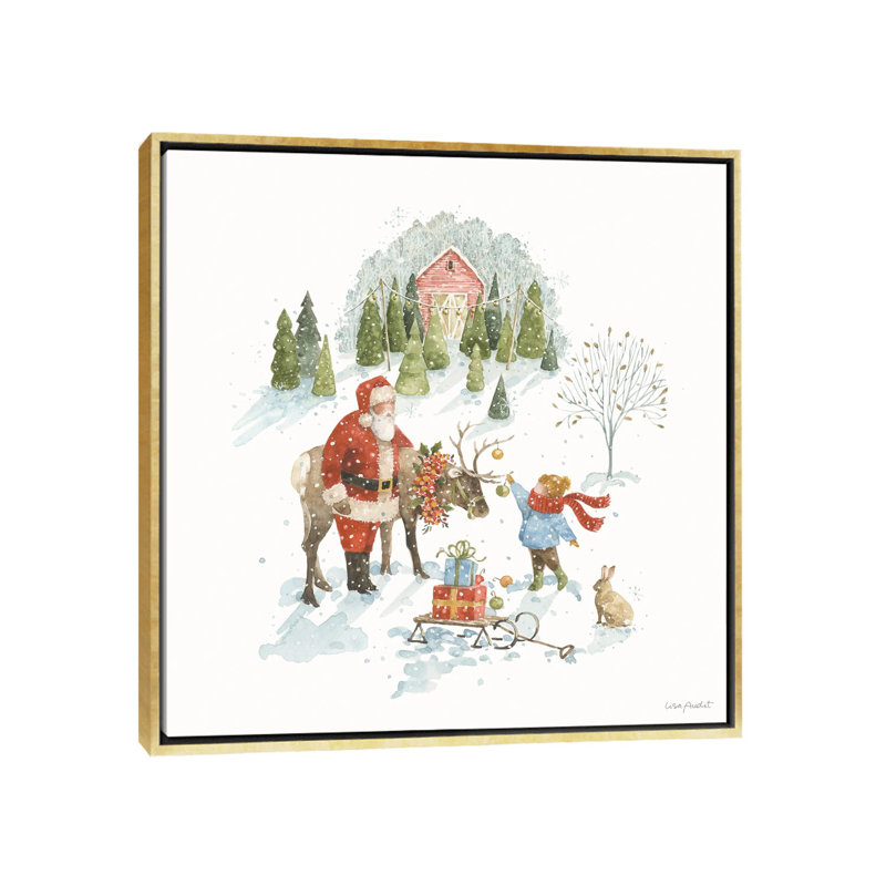 «Santa's Tree Farm III», reproduction d'art sur toile encadrée, H 18 po x l 18 po, Reproduction encadrée sans passe-partout