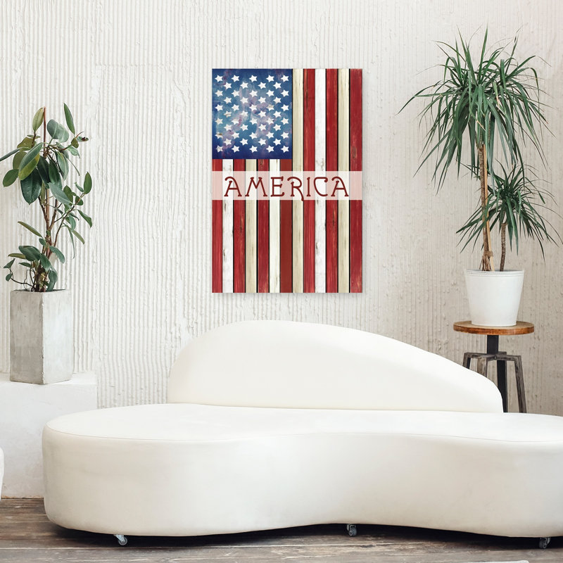 Drapeau américain, art contemporain, H 36 po x l 24 po