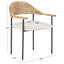 Chaise avec accoudoirs à dossier rembourré en polyester et polyester non finis Denver