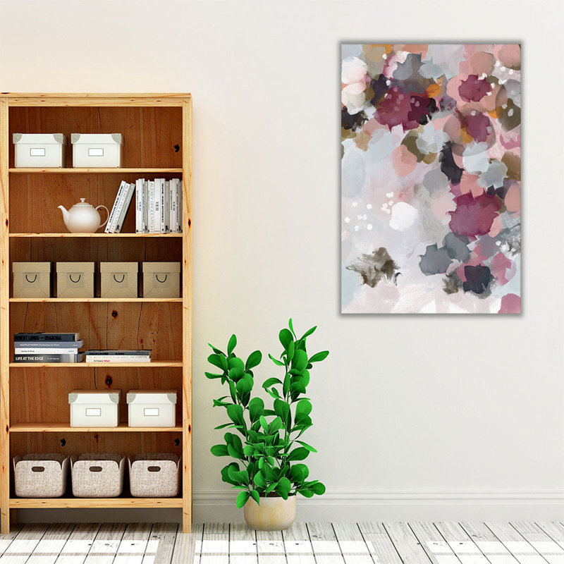 «Falling Leaves Abstract», reproduction d'art sur toile, H 30 po x l 20 po, Mauve / Neutre
