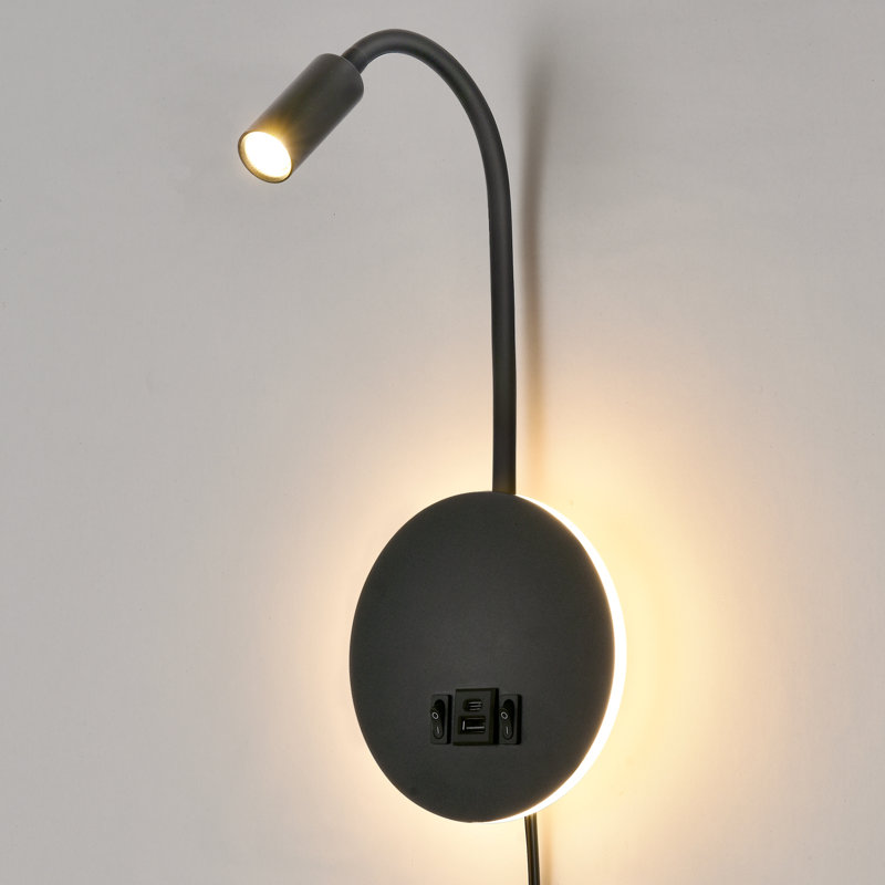 Lampe sur pied DEL à double commande - corps en silicone souple, charge USB et de type C, branchée ou câblée, éclairage de travail et d'ambiance réglable à 2 lumières pour la chambre à coucher, le salon, le bureau