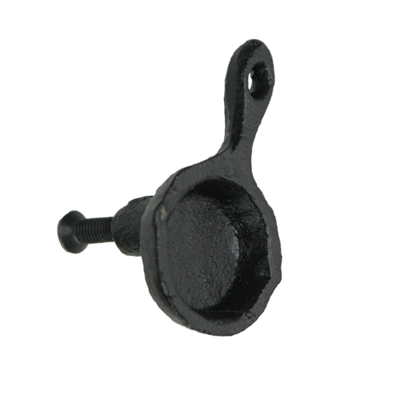 Set of 6 Black Cast Iron Skillet Drawer Pulls