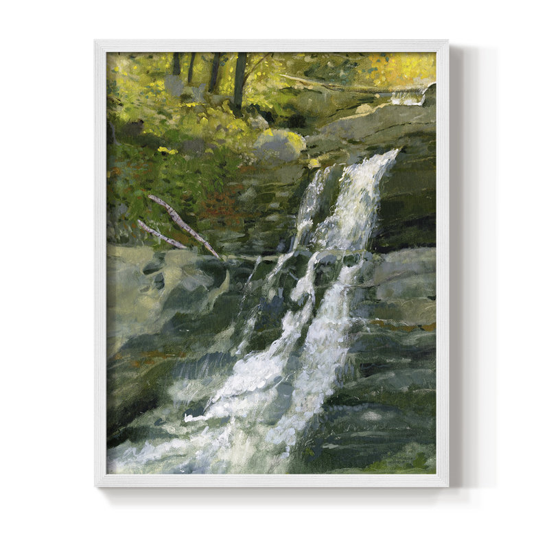 Impression encadrée Kent Falls - bois massif, H 10 po x l 8 po, Blanc