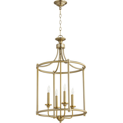 Lustre cylindrique de style lanterne à 4 lumières Herman