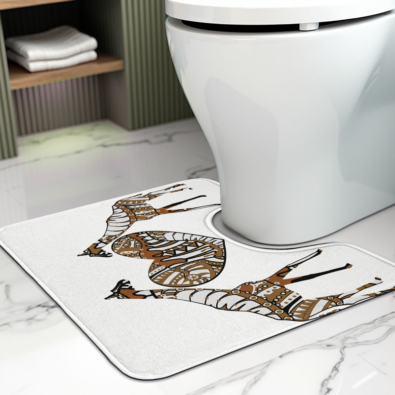 Tapis de salle de bain en U Giraffe