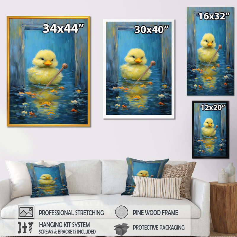 «Abstract Bathing Duckling - Toilette», art mural, H 20 po x l 12 po x P 1 po
