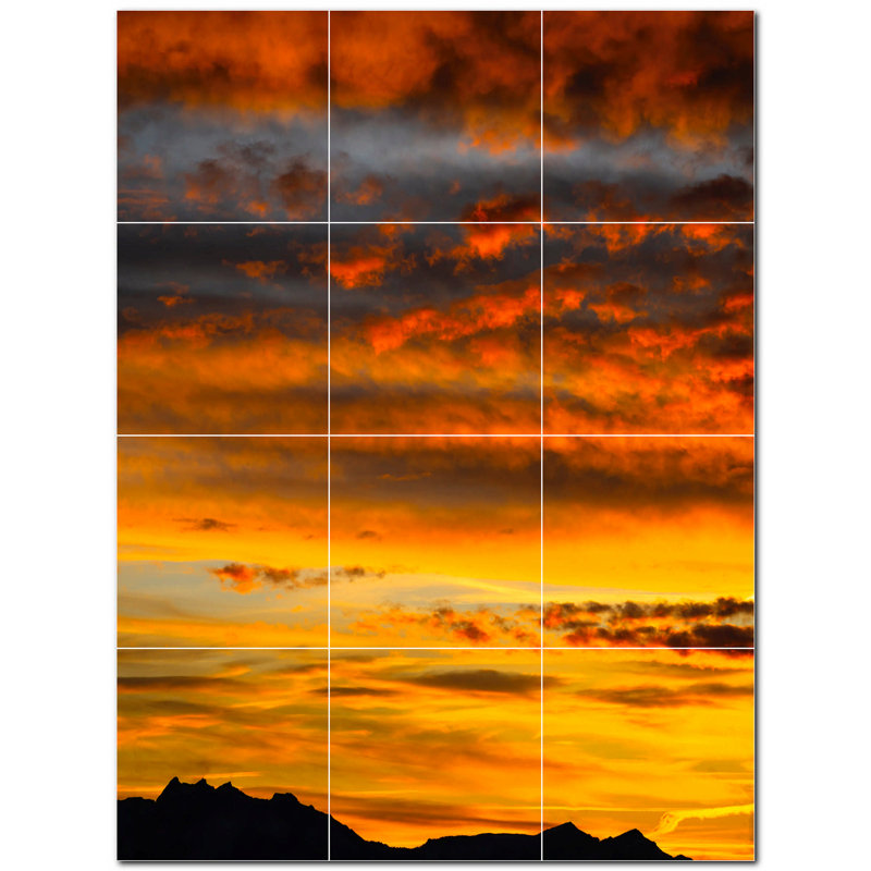 Murale décorative en céramique 8 po x 8 po Sunset