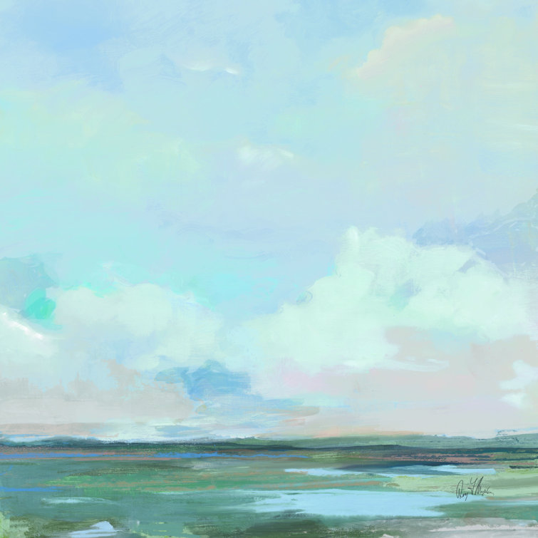 Soft Clouds over Horizon - Wrapped Canvas Painting